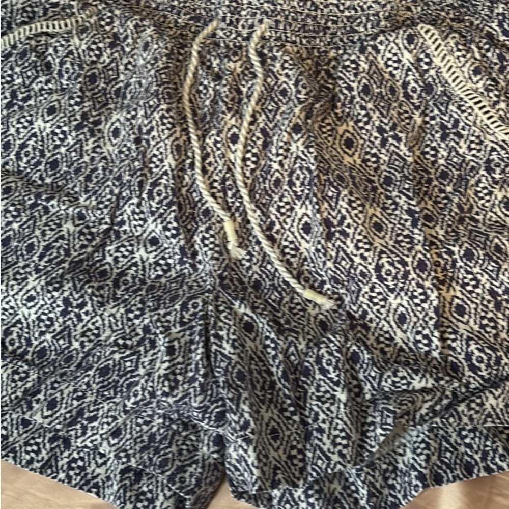 Women's Blue Patterned Shorts
